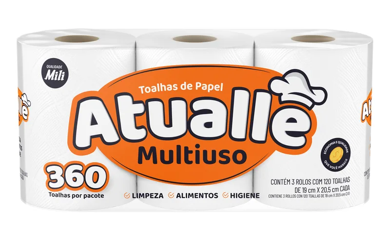TOALLA COCINA ATUALLE DOBLE HOJA x 3 (360 paños)