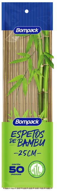 ESPETO BOMPACK DE BAMBU 25CM C/50