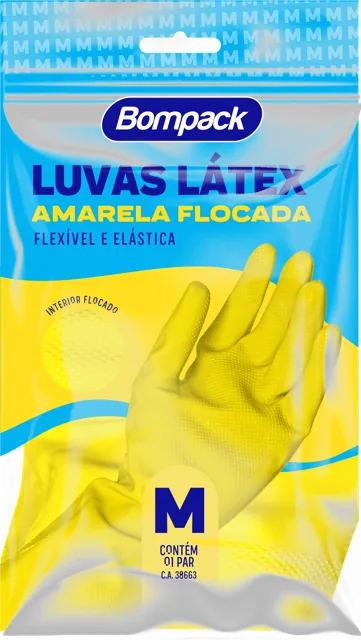 GUANTE BOMPACK AMARELA TALLE M X 12 UN