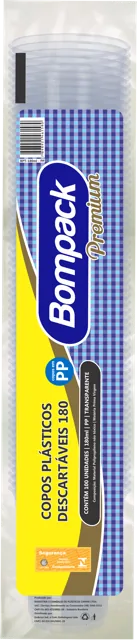 VASO PREMIUM 180ML C/100 (BPT-180 TR PP)