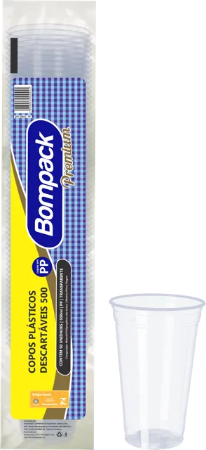 VASO PREMIUM 500ML C/50 (BPT-500 TR PP)
