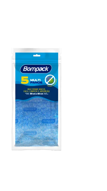 PAÑO BOMPACK PLUS LIMP. LEVE AZUL 30X50 C/5