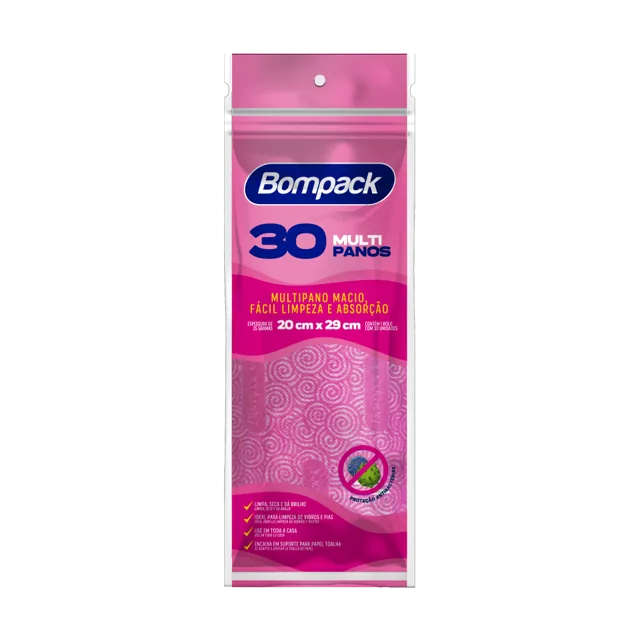 BOB. BOMPACK SLIM LIMP. LEVE 20X29 35G ROSA C/30 PAÑOS