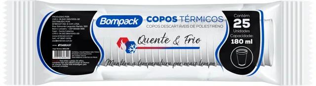 VASO TÉRMICO BOMPACK 180ML C/25