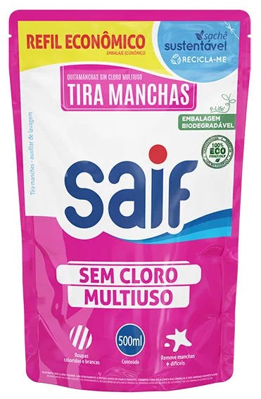 QUITAMANCHAS SIN CLORO MULTIUSO SAIF 500ML REPUESTO